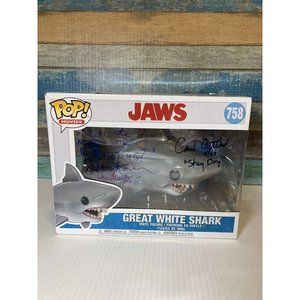Jaws Great White Shark Funko Pop 759 Signed  Auto Carl Gottlieb / Jeffrey Kramer